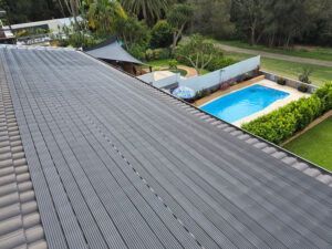 Solar Pool Heating System Installed On The Roof