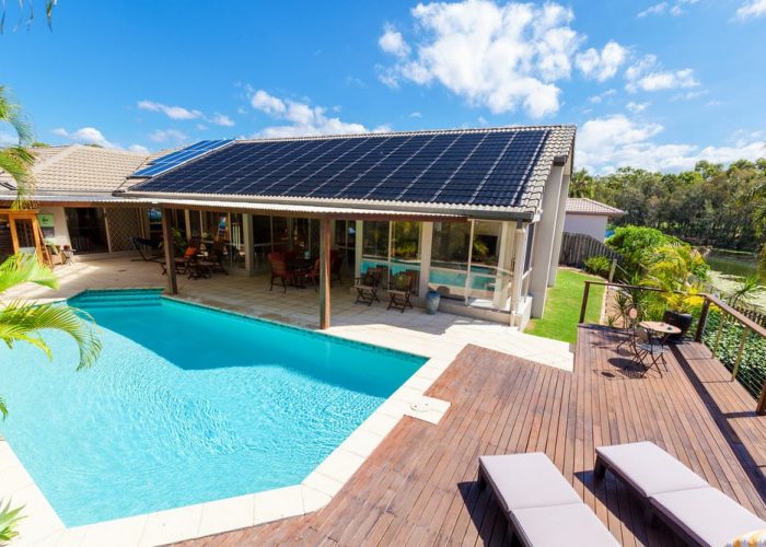 A Solar Water Heating On Roof