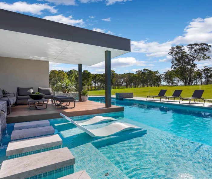 Pool with Ledge Lounger — Solar Power Services in Kincumber, NSW